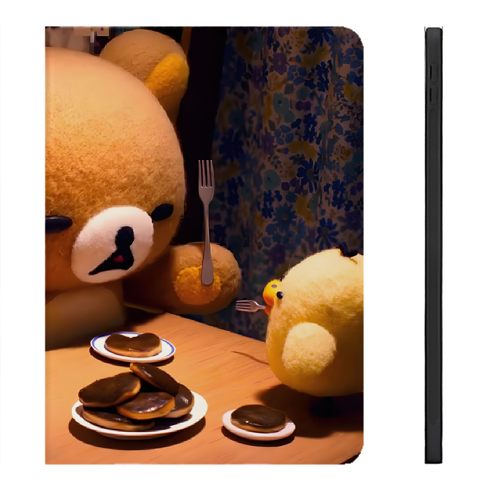 （画像用） リラックマ リラックマ キイロイトリ Rilakkuma Korilakkuma Kiiroitori IPadケース ペンホルダー付き ブックスタイルデザイン
